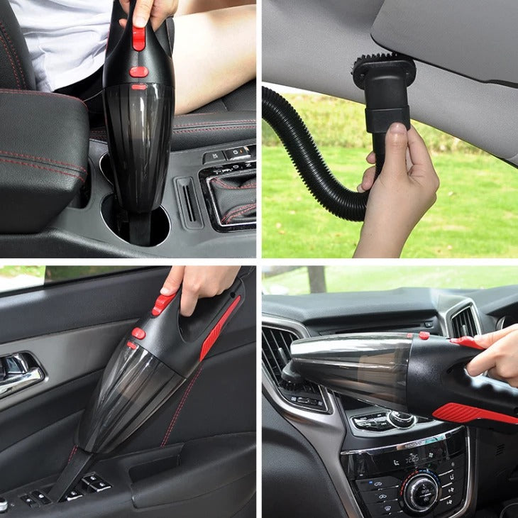 Compact handheld car vacuum for cleaning crumbs and dust from a vehicle interior