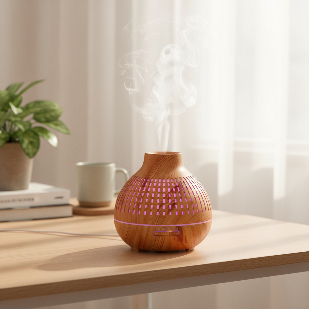 400ml Wood Grain Aroma Diffuser | Ultrasonic Essential Oil Diffuser