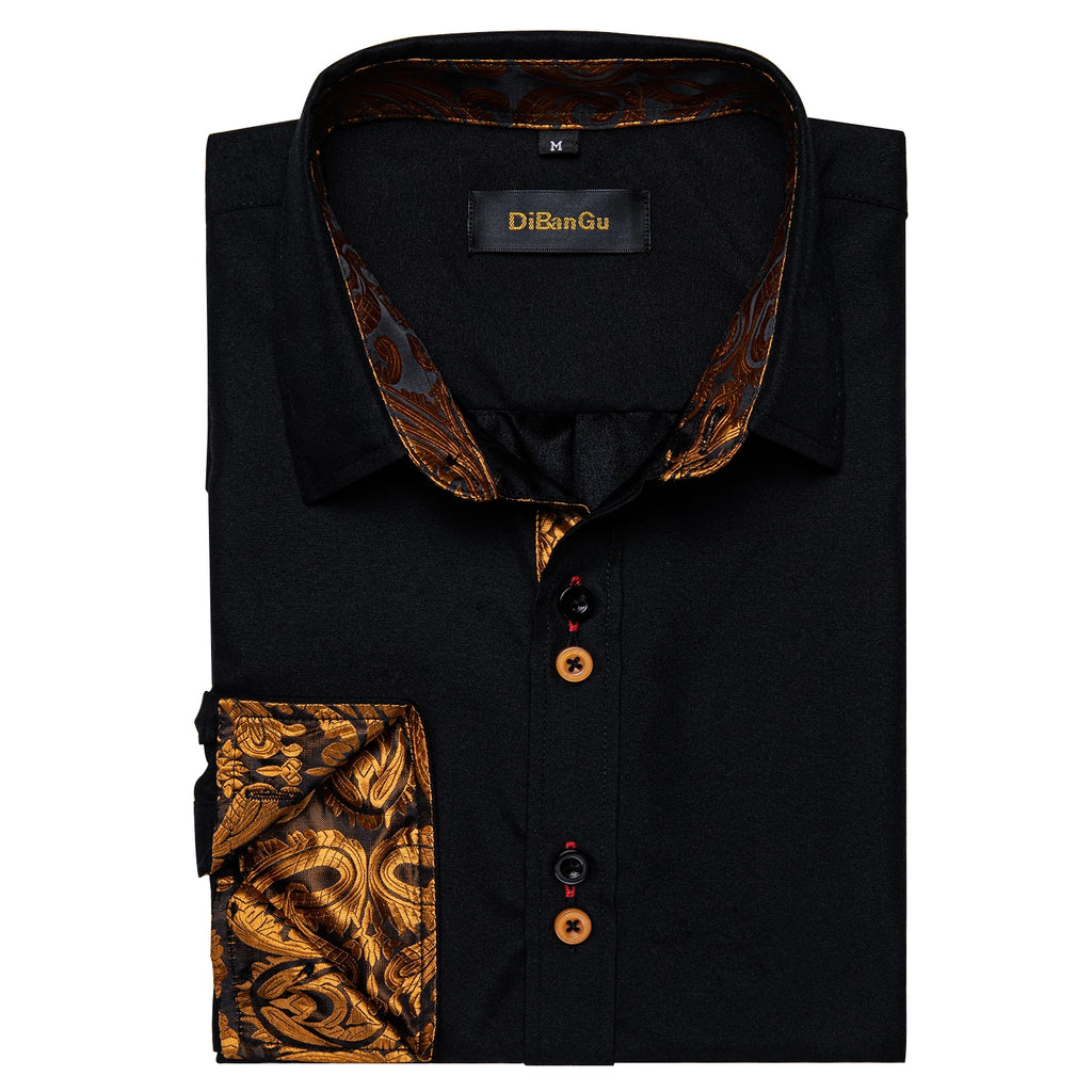 DiBanGu Paisley Contrast Dress Shirt