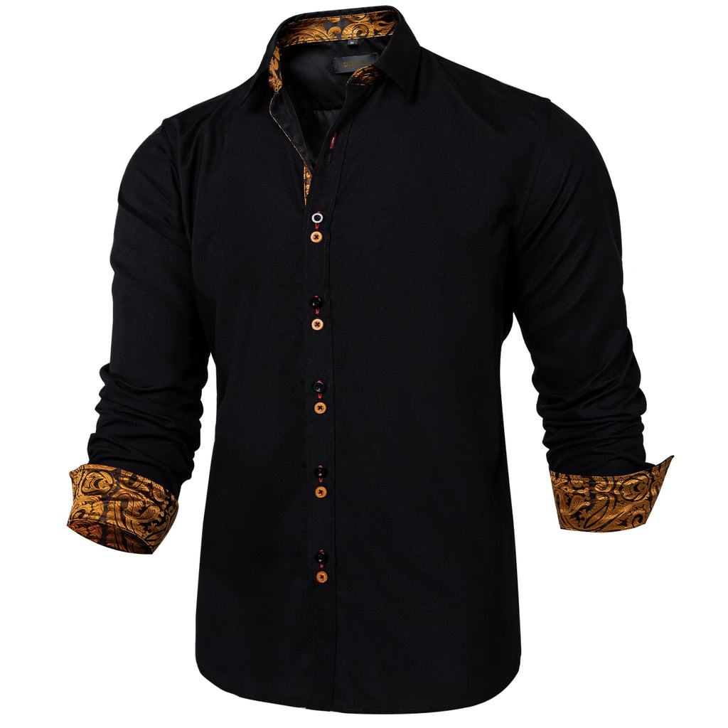 DiBanGu Paisley Contrast Dress Shirt
