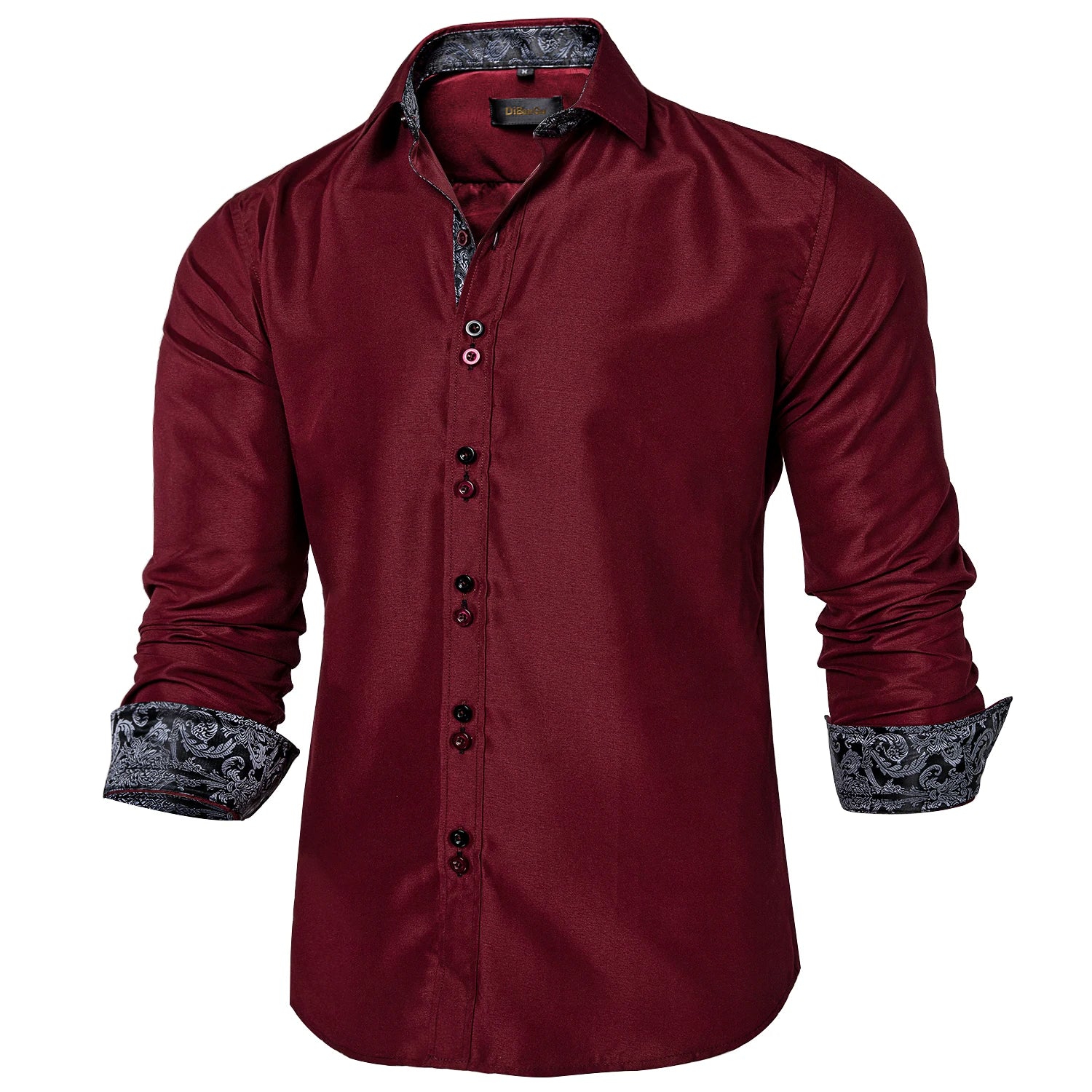 DiBanGu Paisley Contrast Dress Shirt