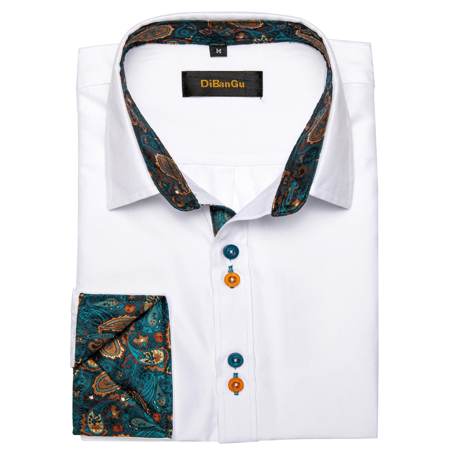 DiBanGu Paisley Contrast Dress Shirt
