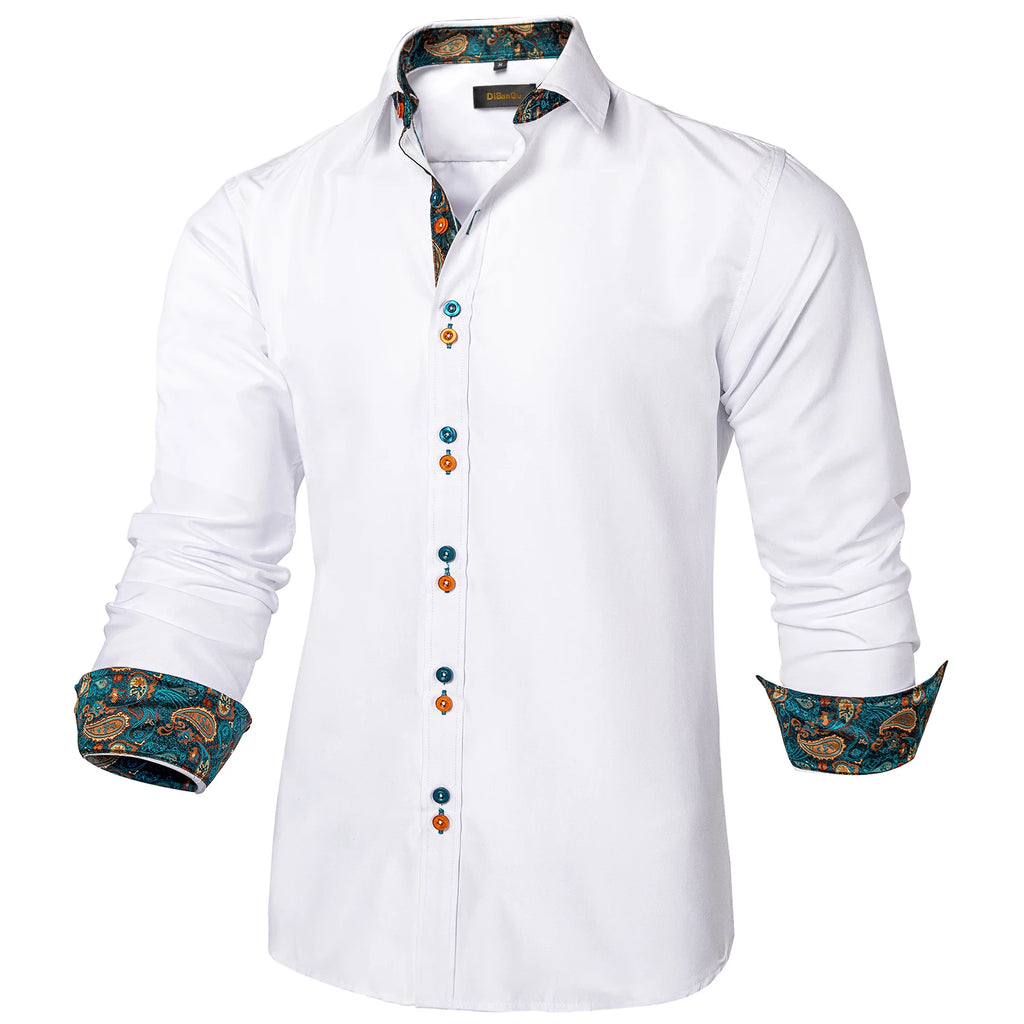 DiBanGu Paisley Contrast Dress Shirt