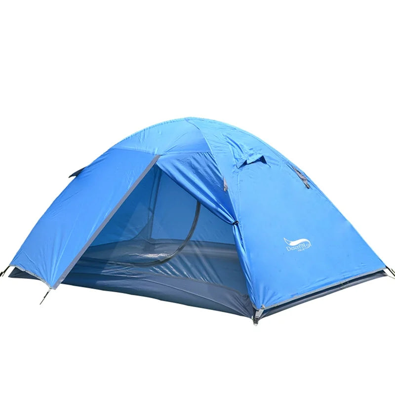 Two Persons Portable, Foldable Tent with Double Layer Four Seasons Waterproof Breathable Lightweight Material