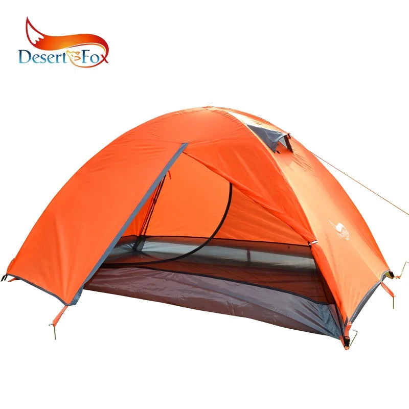 Two Persons Portable, Foldable Tent with Double Layer Four Seasons Waterproof Breathable Lightweight Material