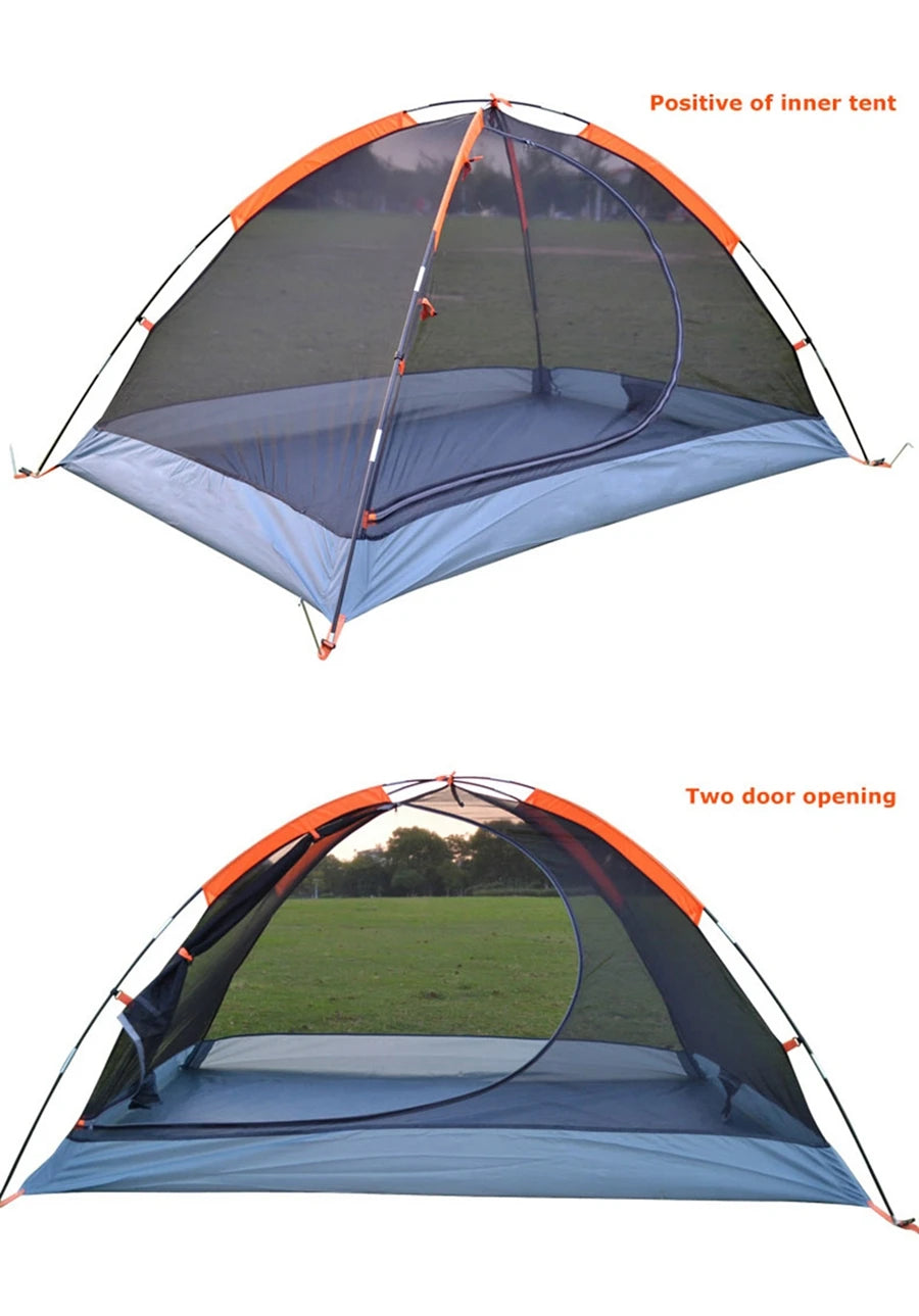 Two Persons Portable, Foldable Tent with Double Layer Four Seasons Waterproof Breathable Lightweight Material