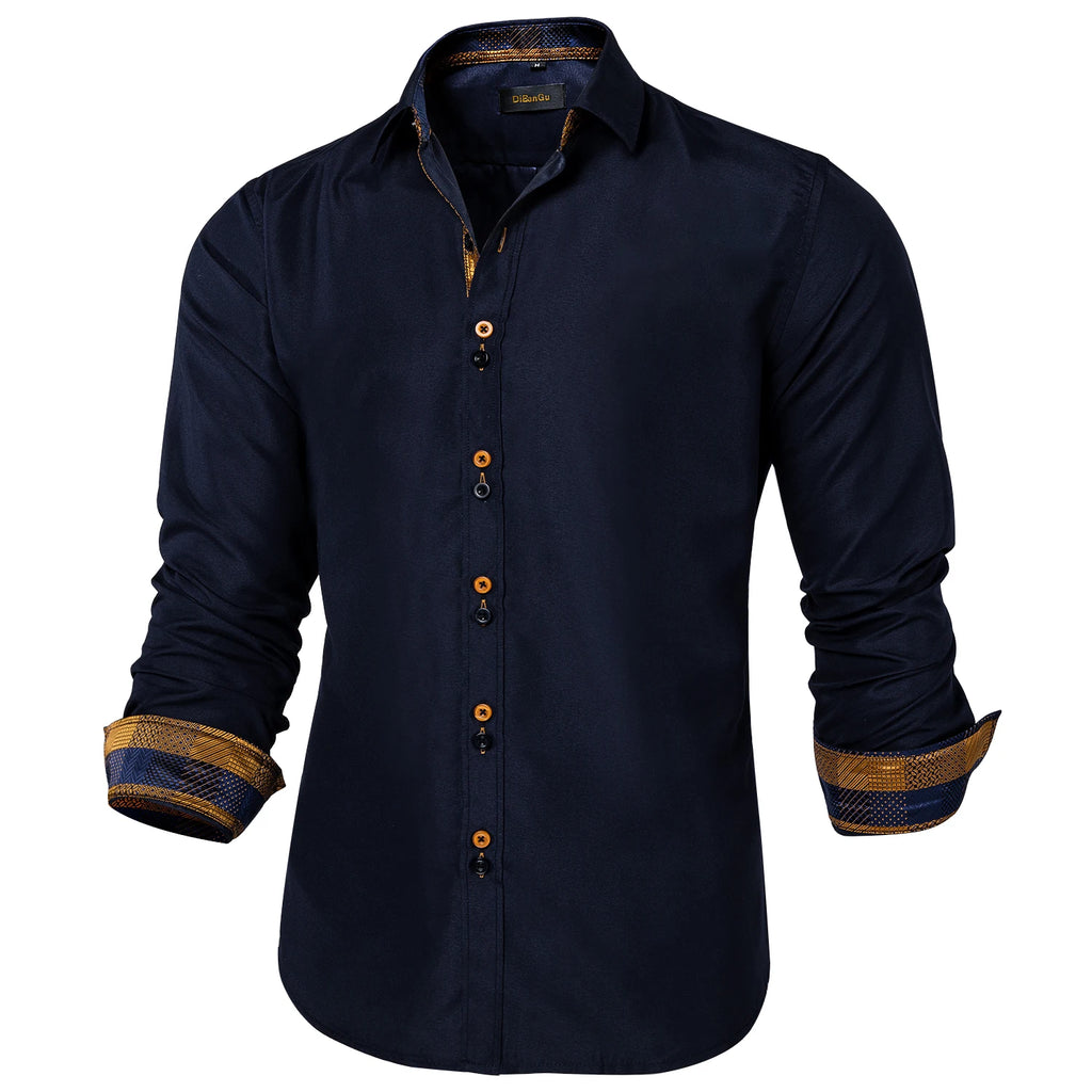 DiBanGu Paisley Contrast Dress Shirt