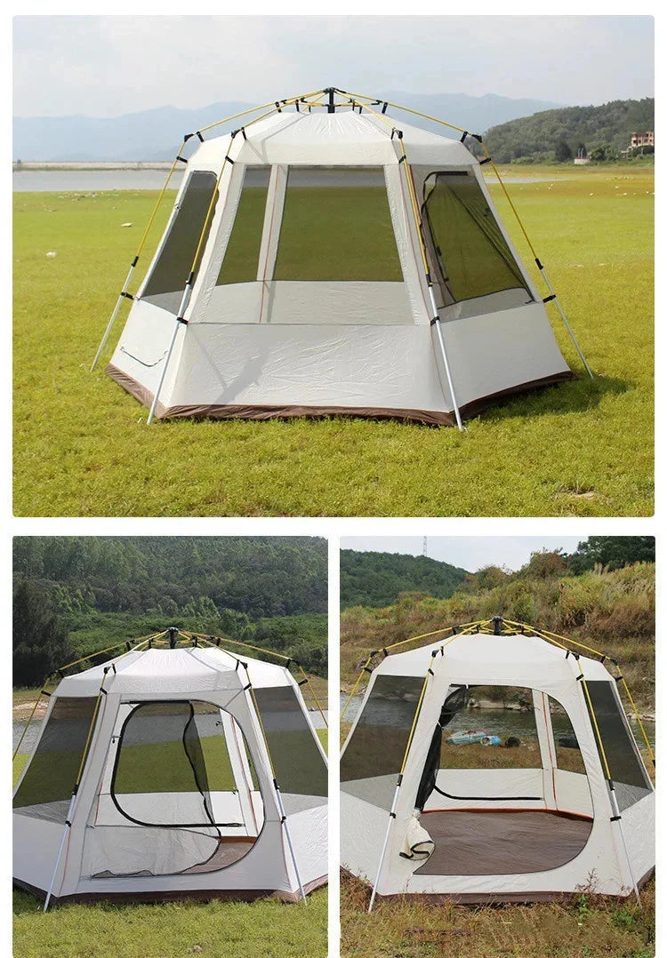 Outdoor Camping Tent, Waterproof, Anti-UV, Fits 8+, Easy Instant Setup, Portable