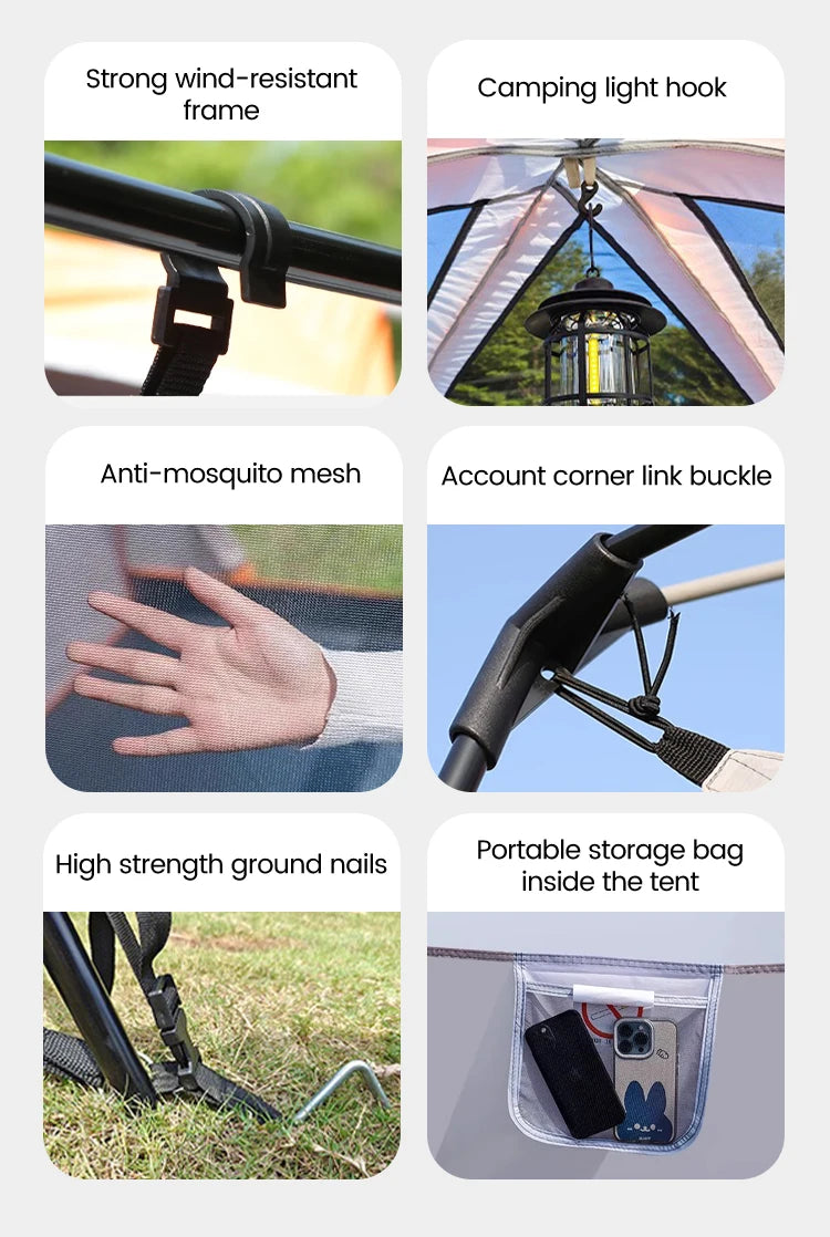 Four Season Camping Tent Fits 8+ Person, Waterproof, Windproof, Double Layer Breathable Material, Can Confirm into 2 Rooms