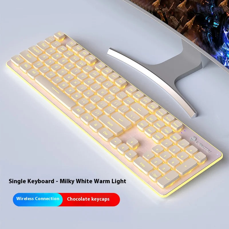 LANGTU L1 Wired Film Light Emitting Suspended 104-Key Silent USB Gaming Office Keyboard