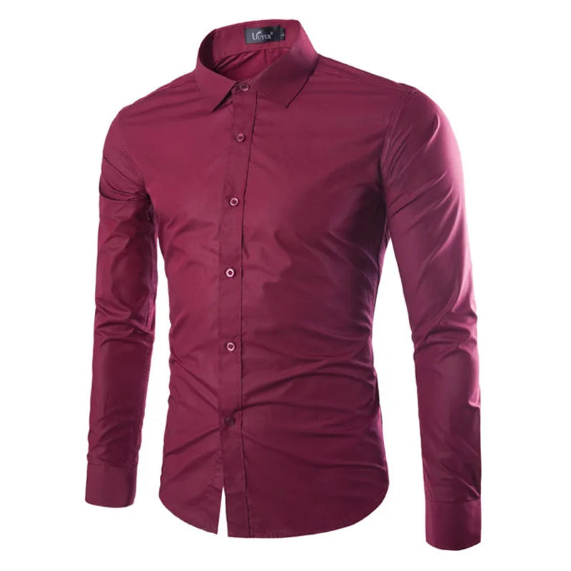 Men's Candy Color Long Sleeve Shirt