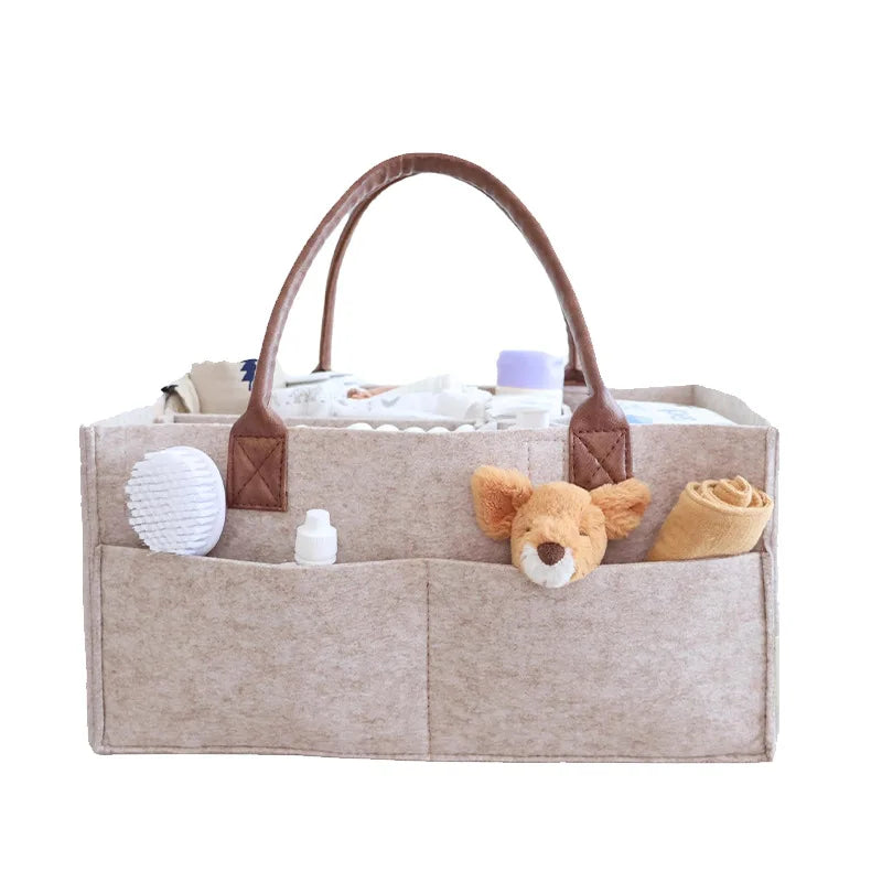 Infant Diaper Organizer and Storage Bag with Handle and Large Pockets