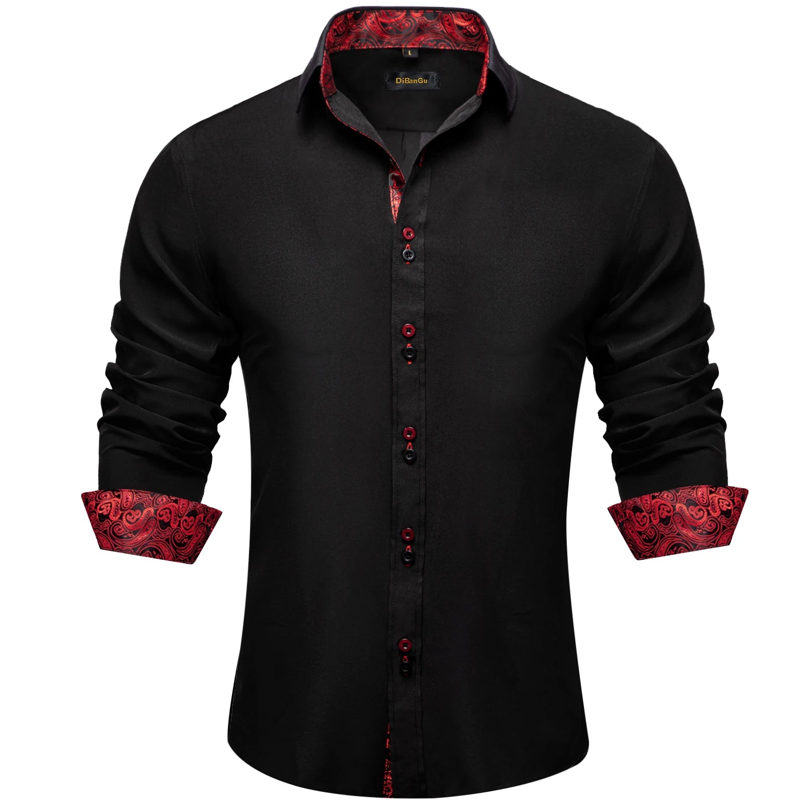 DiBanGu Paisley Contrast Dress Shirt