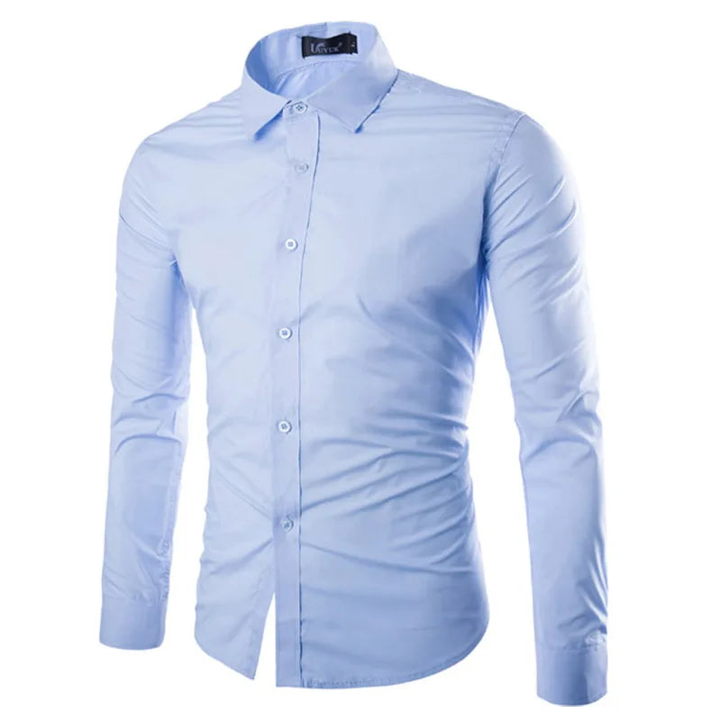 Men's Candy Color Long Sleeve Shirt