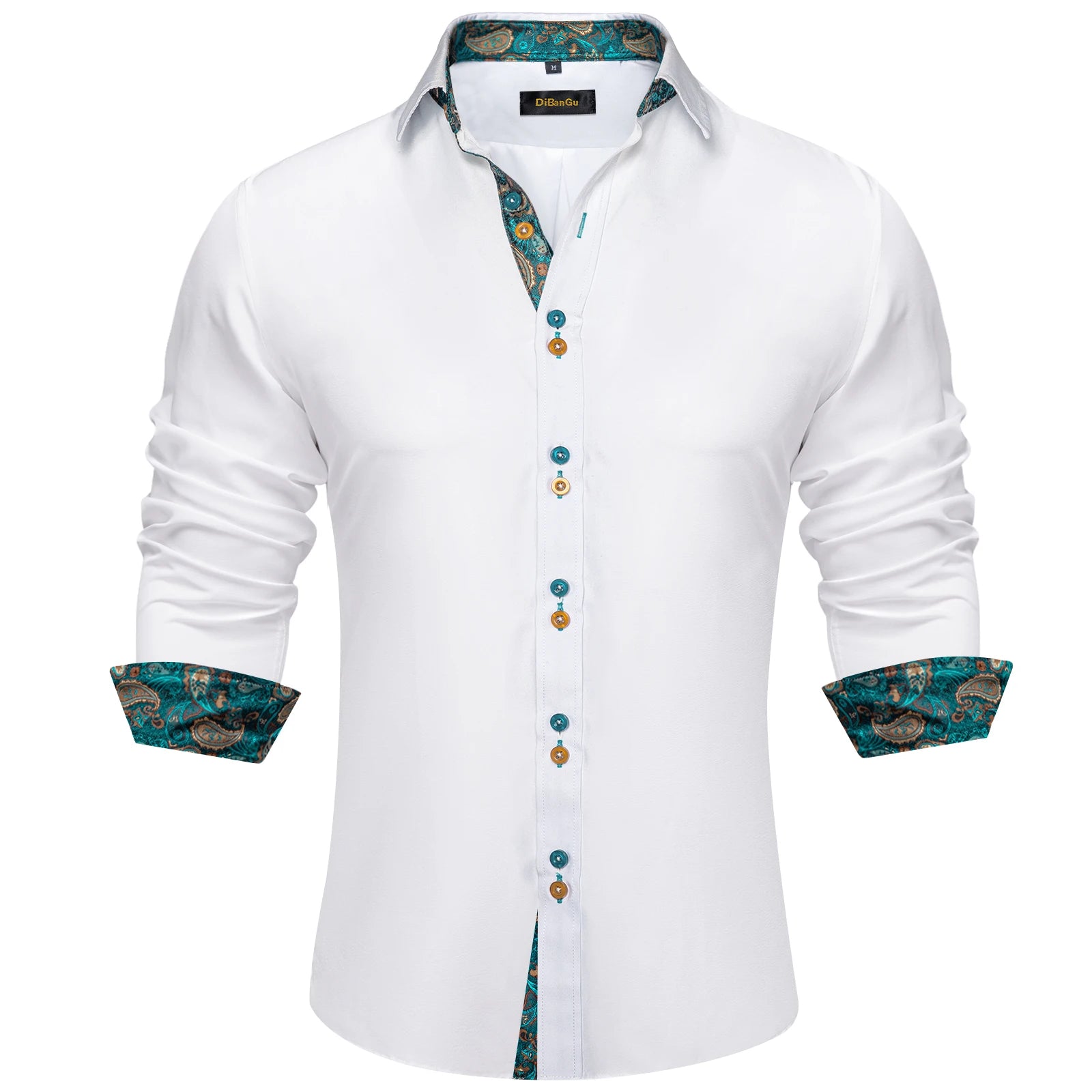 DiBanGu Paisley Contrast Dress Shirt