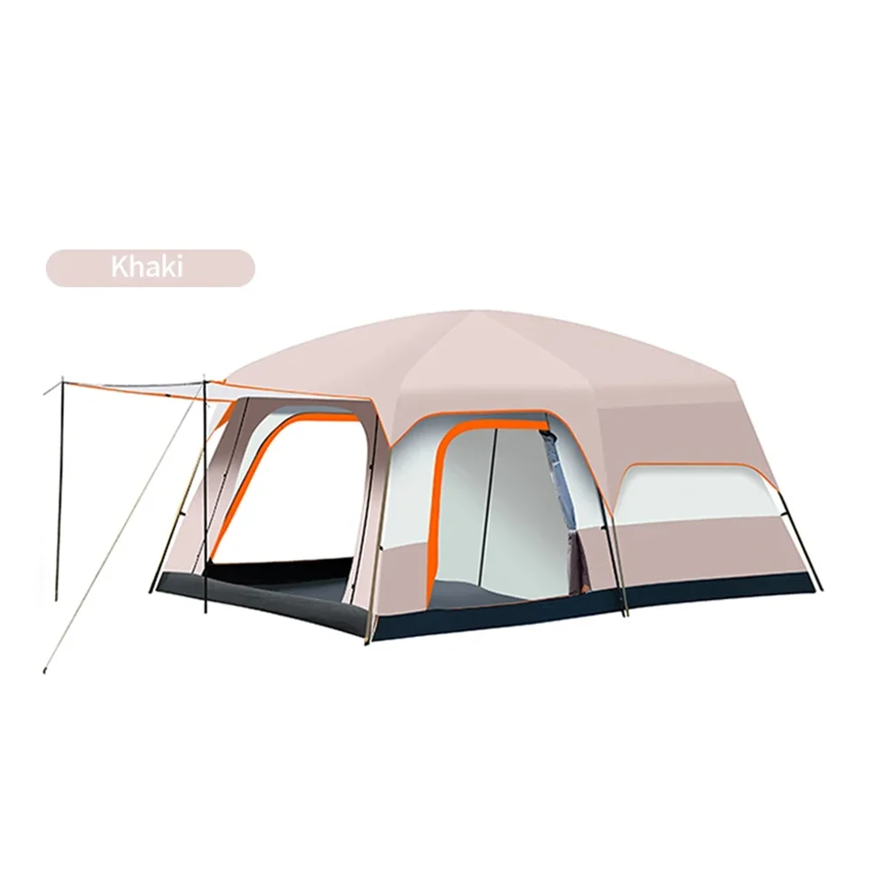 Four Season Camping Tent Fits 8+ Person, Waterproof, Windproof, Double Layer Breathable Material, Can Confirm into 2 Rooms