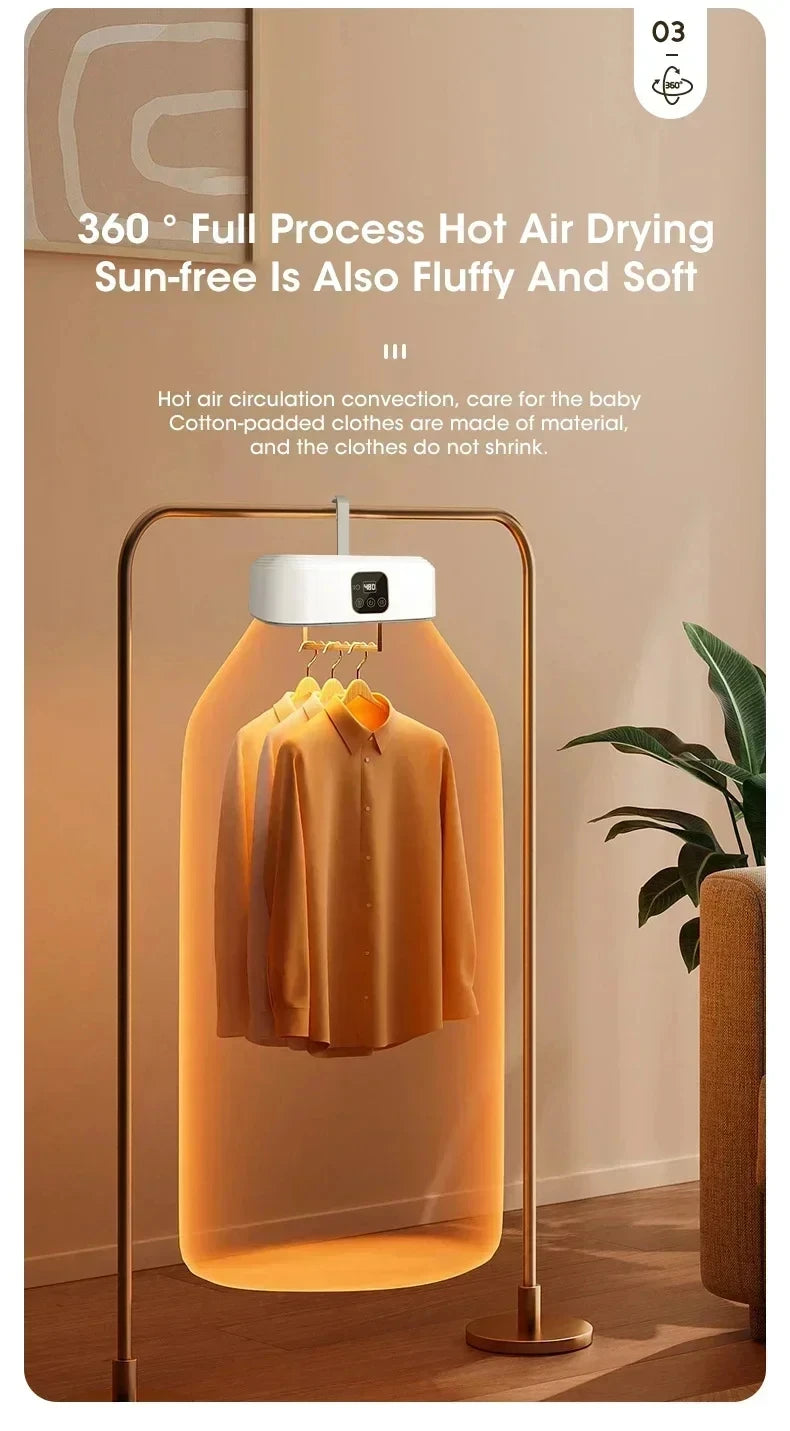 Compact Foldable Portable Mini Laundry Electric Dryer: Smart Timer Fast And Essential for Homes And Travel