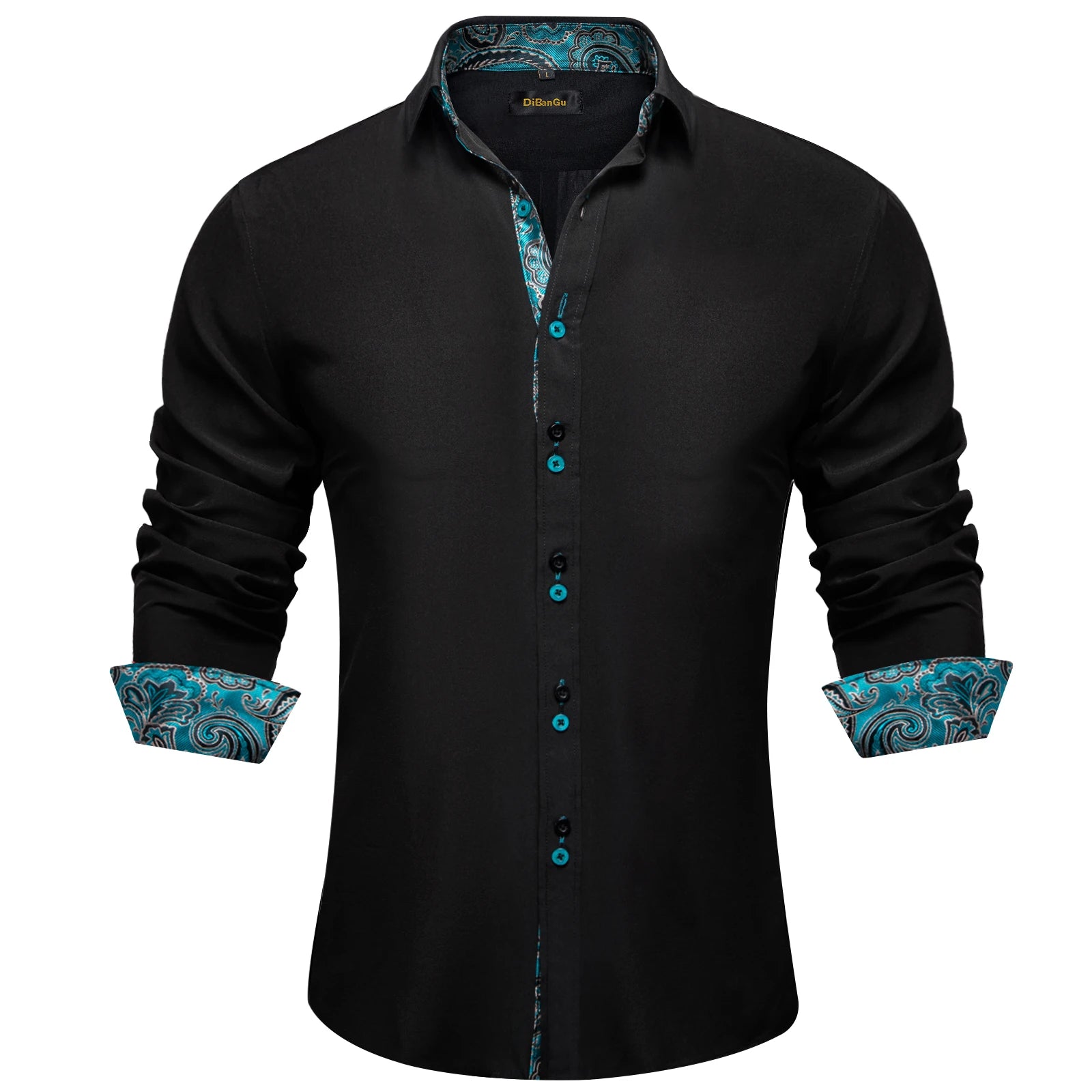 DiBanGu Paisley Contrast Dress Shirt