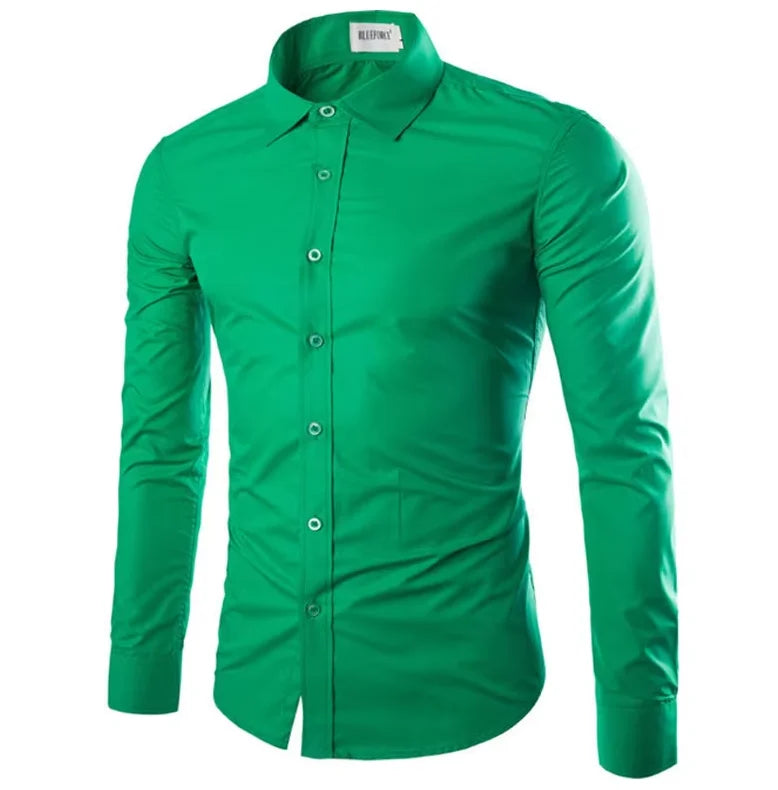 Men's Candy Color Long Sleeve Shirt