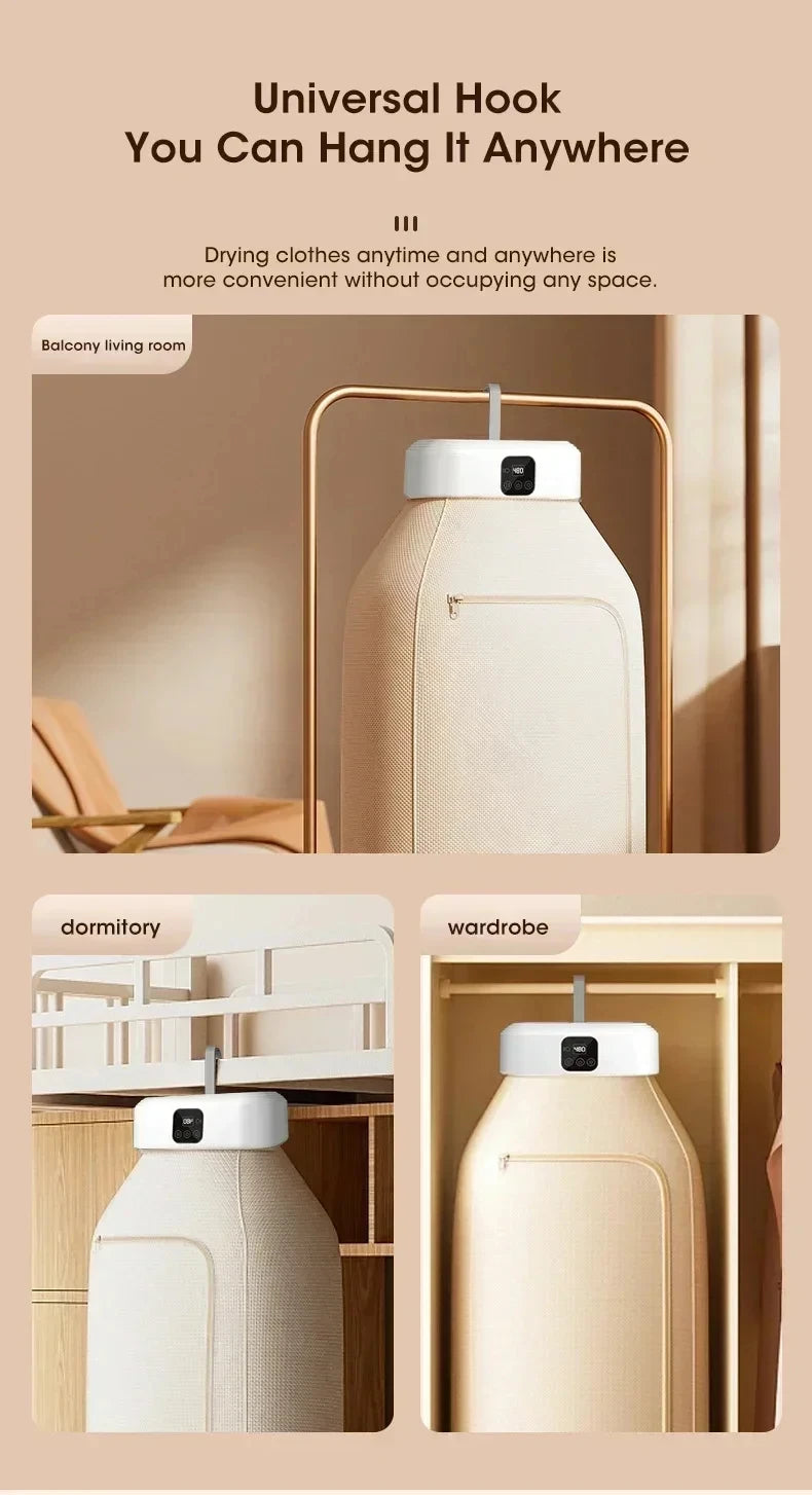 Compact Foldable Portable Mini Laundry Electric Dryer: Smart Timer Fast And Essential for Homes And Travel