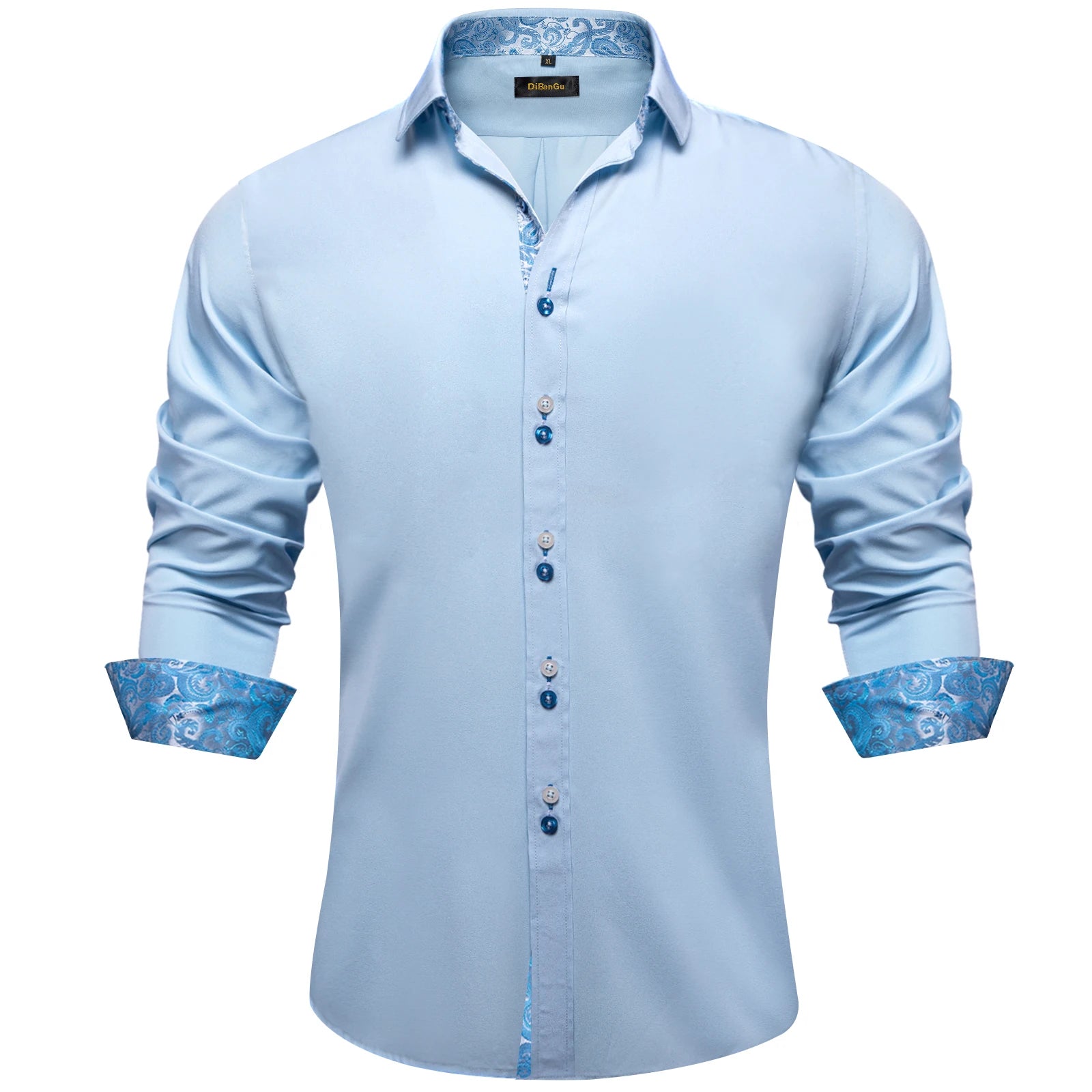DiBanGu Paisley Contrast Dress Shirt