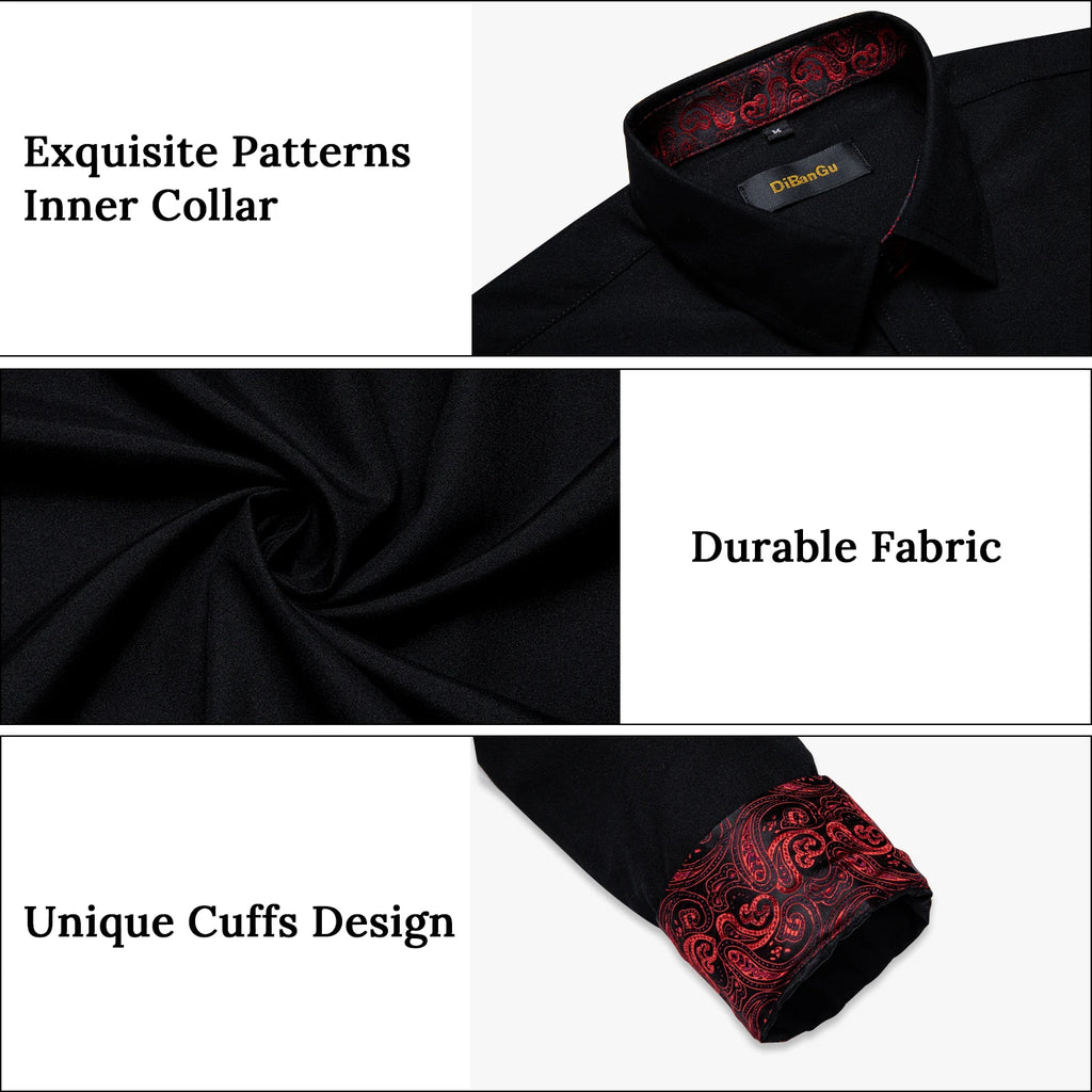 DiBanGu Paisley Contrast Dress Shirt