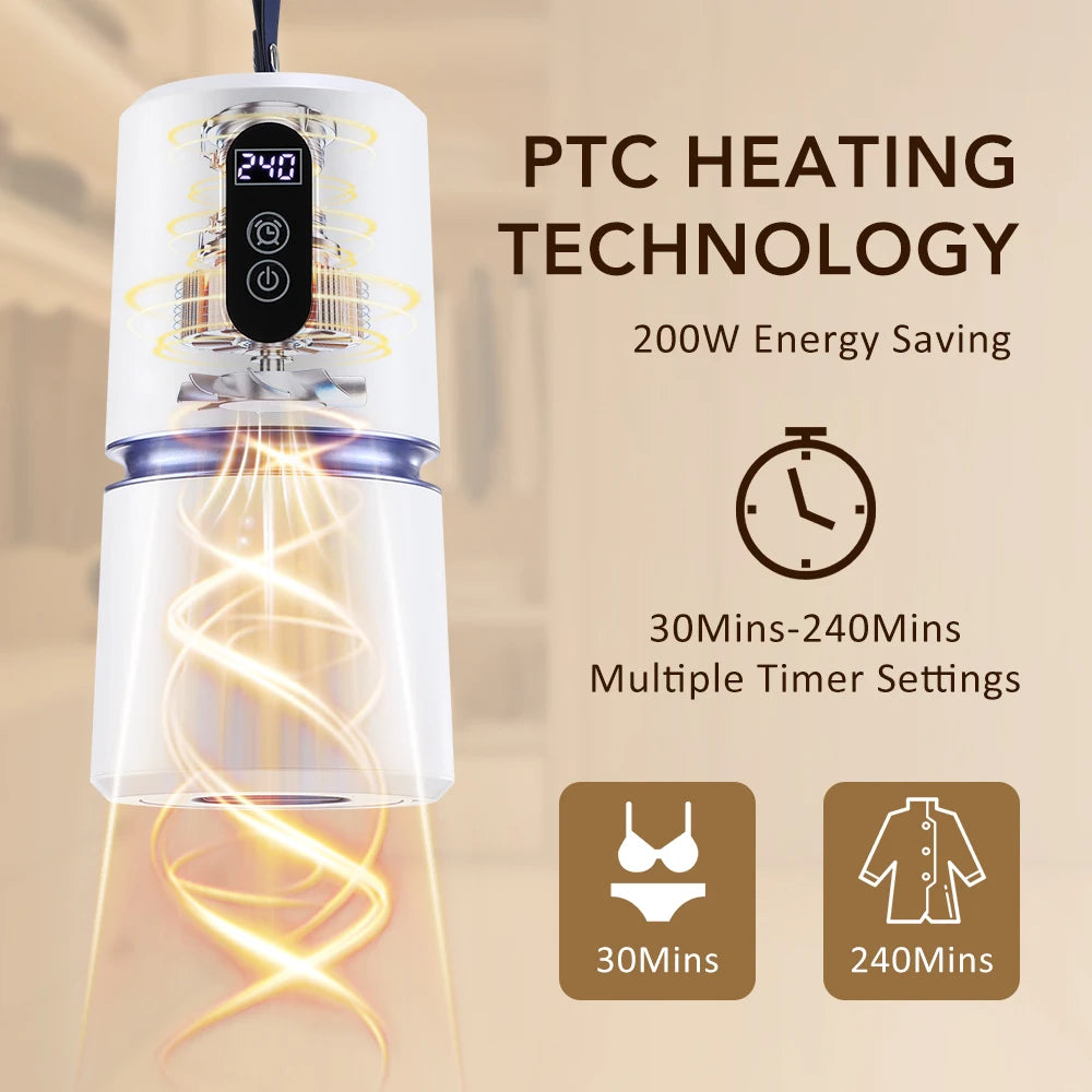 Fast-Drying Portable Mini Machine: Use For Drying Laundry At Home OR Travel