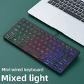 M70 Slim Keyboard Wired, APAYADO Mini Dazzling Color Keyboard, Character Translucent Keycaps, Bass Click, RGB
