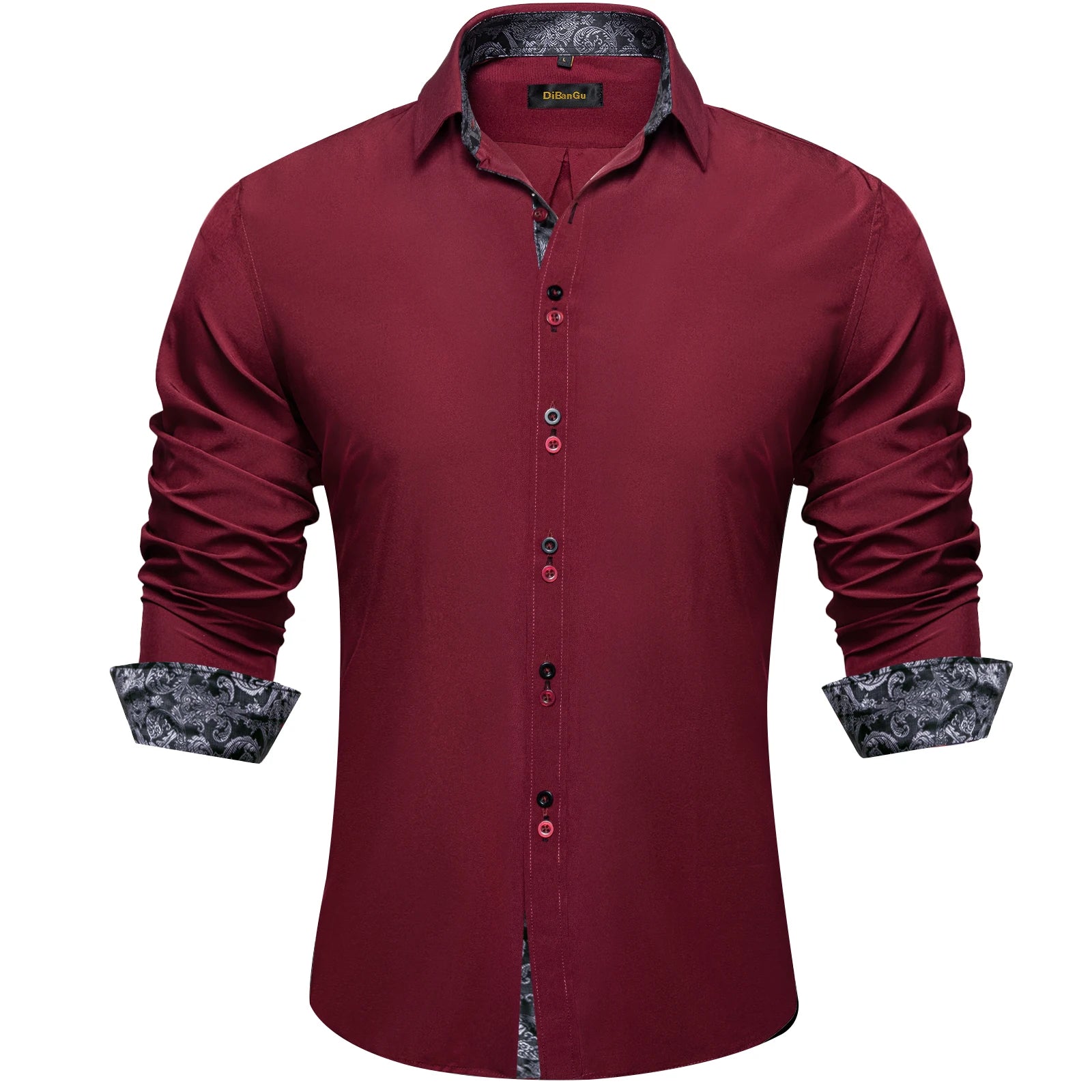 DiBanGu Paisley Contrast Dress Shirt