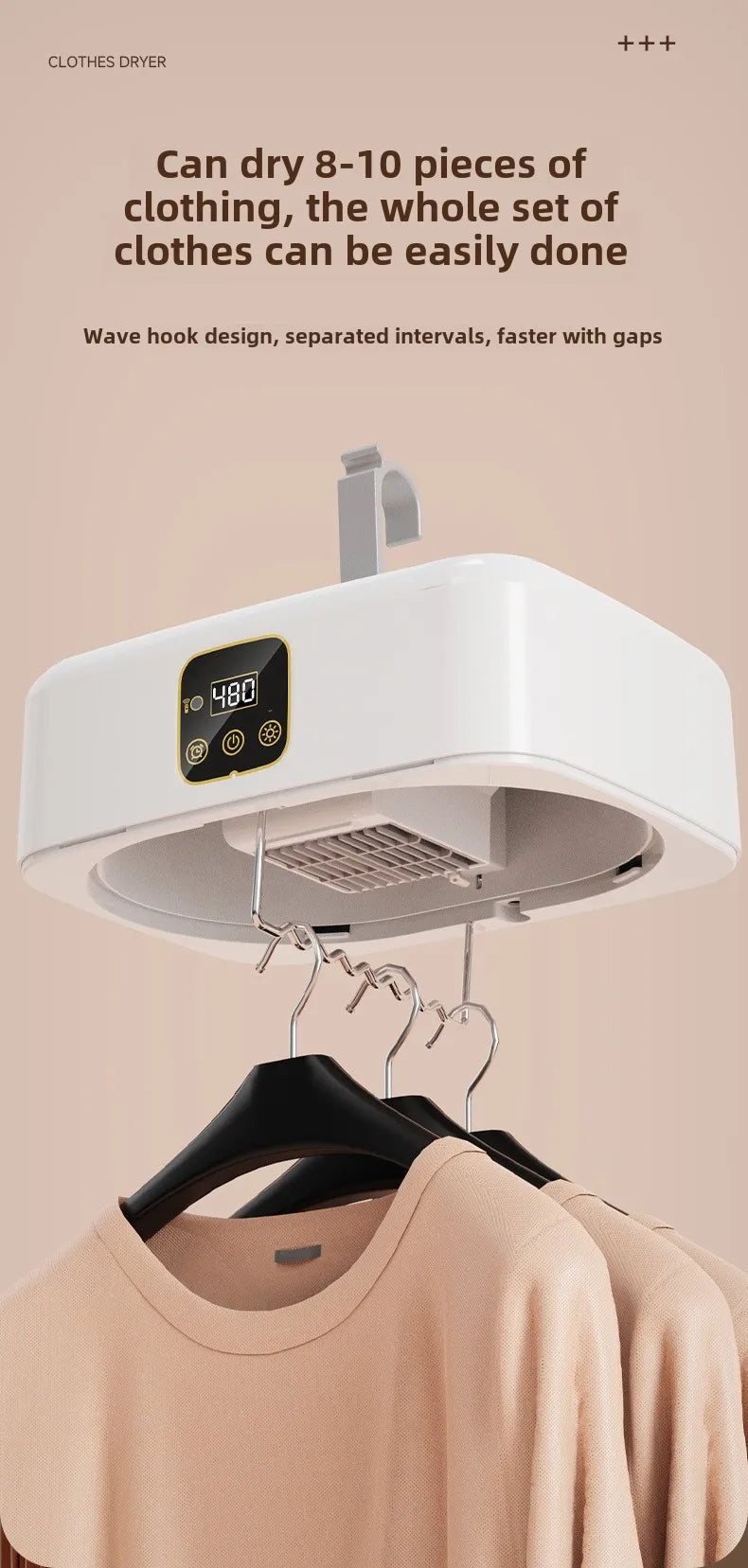 High End Portable Mini Laundry Dryer Machine:  360° Hot Air Circulating Capacity, Many Fail Safe Functions