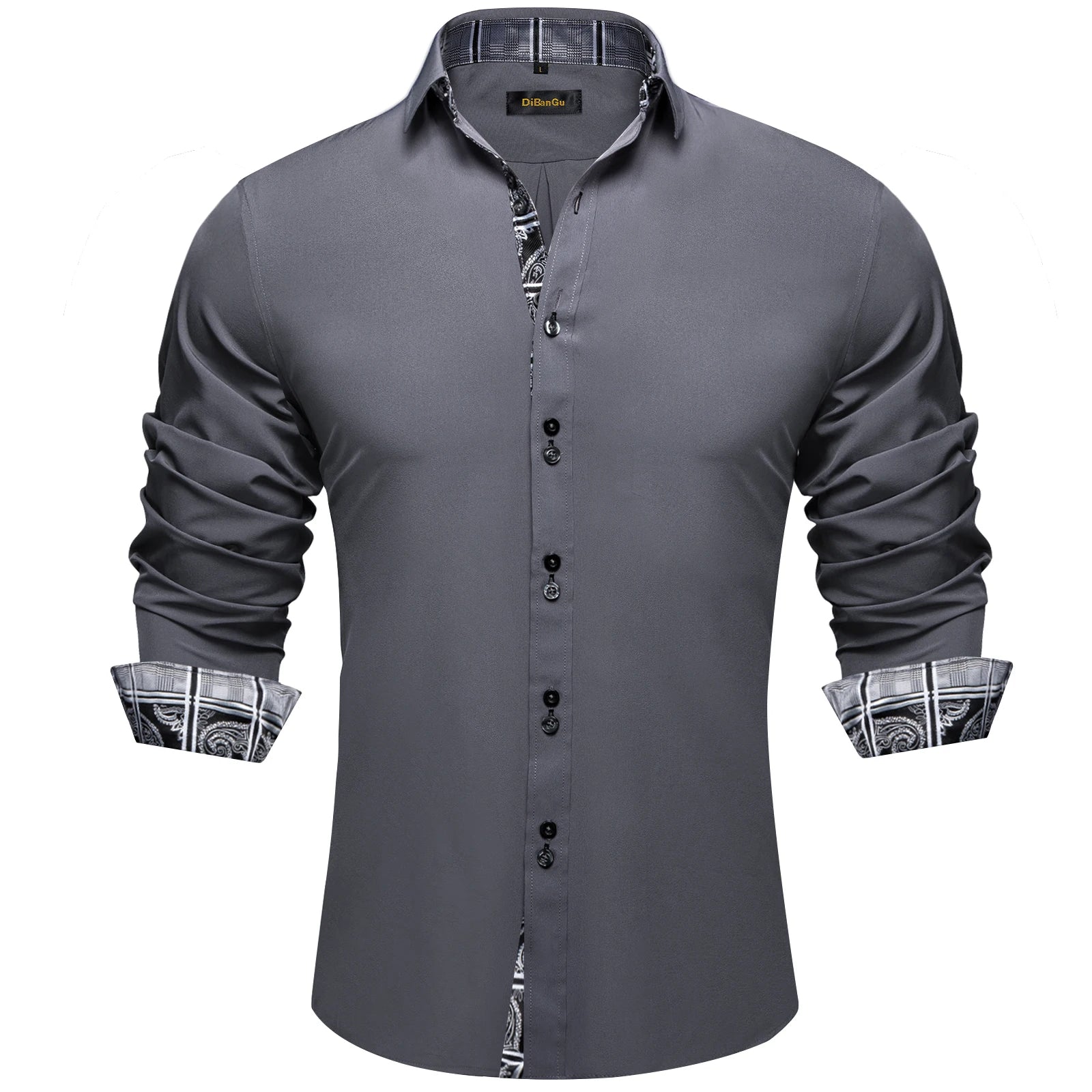 DiBanGu Paisley Contrast Dress Shirt