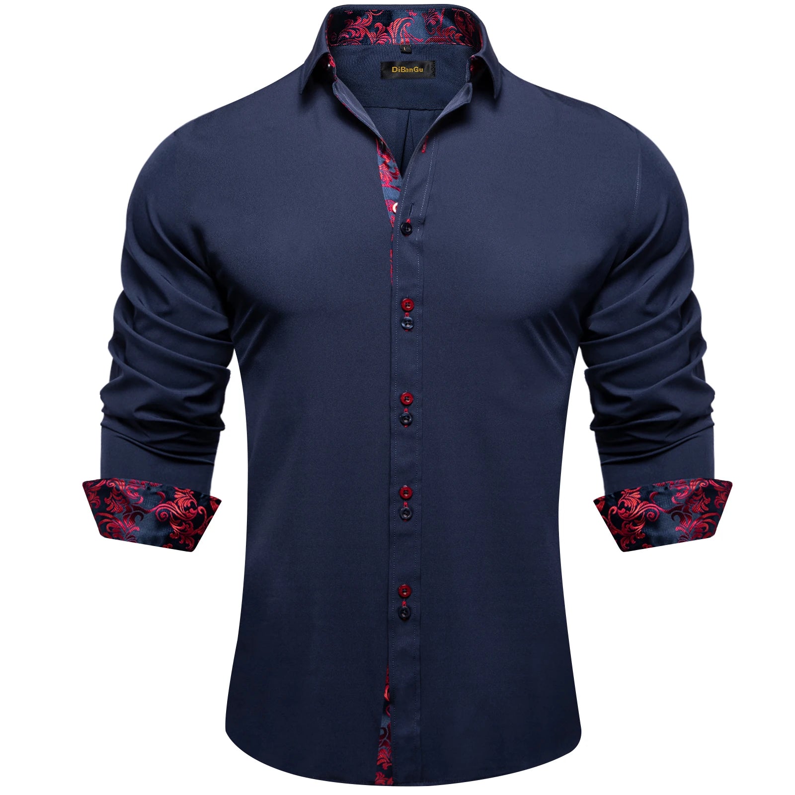 DiBanGu Paisley Contrast Dress Shirt