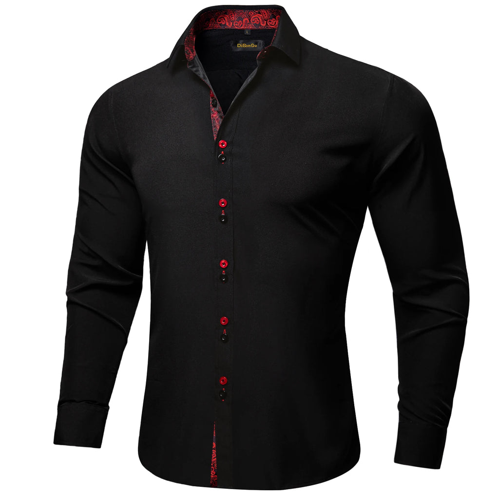 DiBanGu Paisley Contrast Dress Shirt