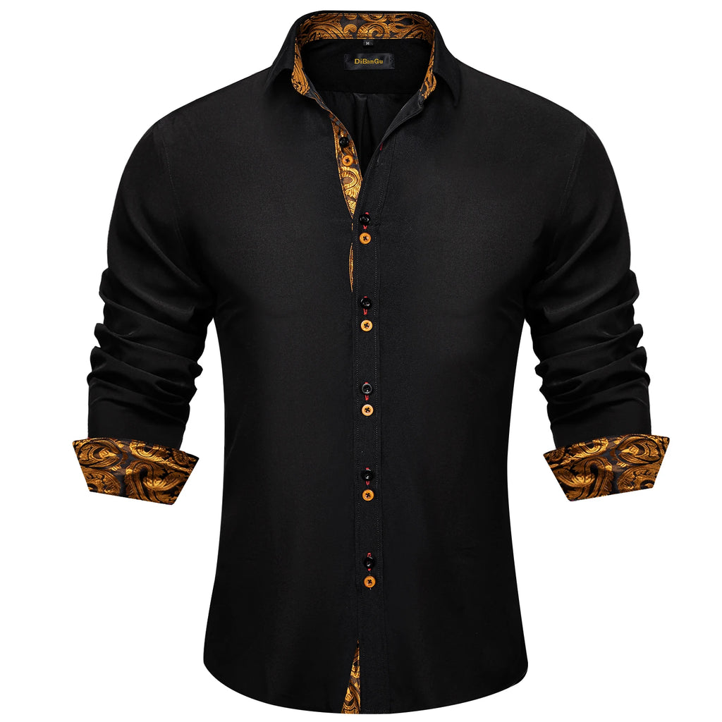 DiBanGu Paisley Contrast Dress Shirt