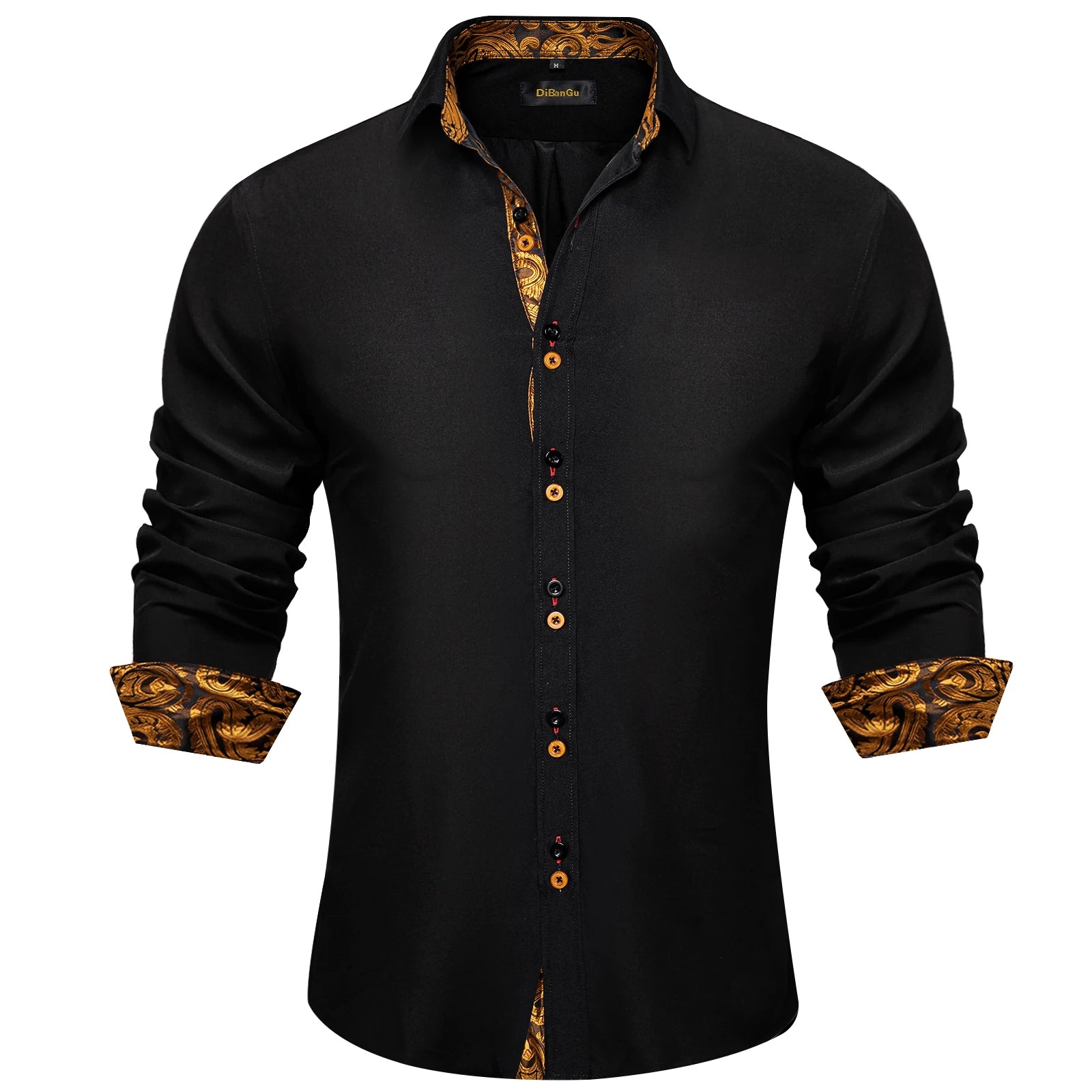 DiBanGu Paisley Contrast Dress Shirt
