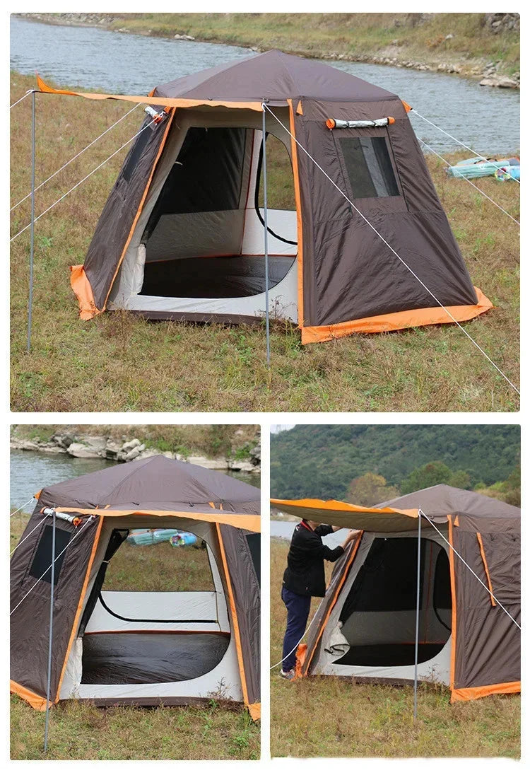 Outdoor Camping Tent, Waterproof, Anti-UV, Fits 8+, Easy Instant Setup, Portable