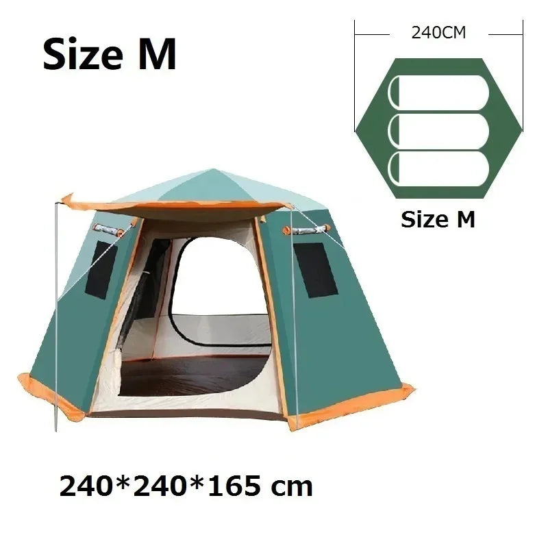 Outdoor Camping Tent, Waterproof, Anti-UV, Fits 8+, Easy Instant Setup, Portable