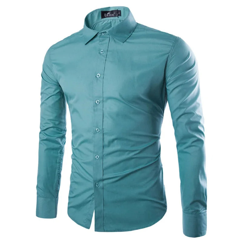 Men's Candy Color Long Sleeve Shirt
