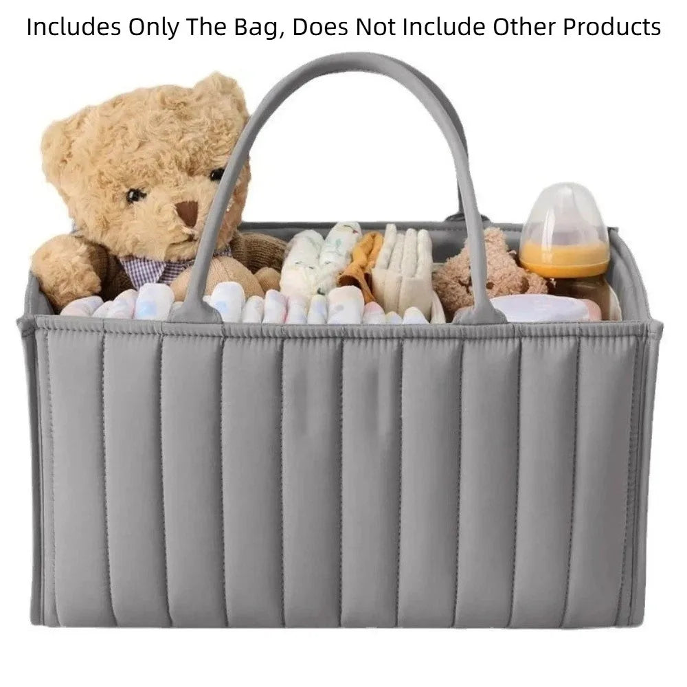 Large Capacity Baby Diaper Organizer Multi-Pocket Multifunctional Foldable Mommy Bag Floral Beige Portable