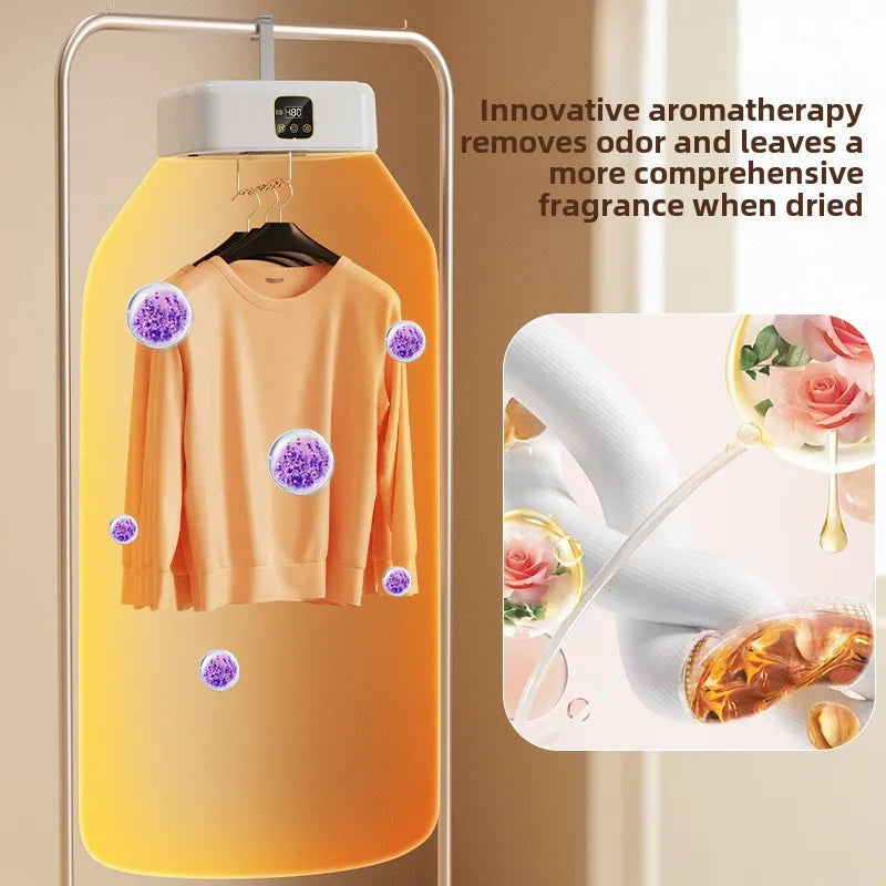 High End Portable Mini Laundry Dryer Machine:  360° Hot Air Circulating Capacity, Many Fail Safe Functions