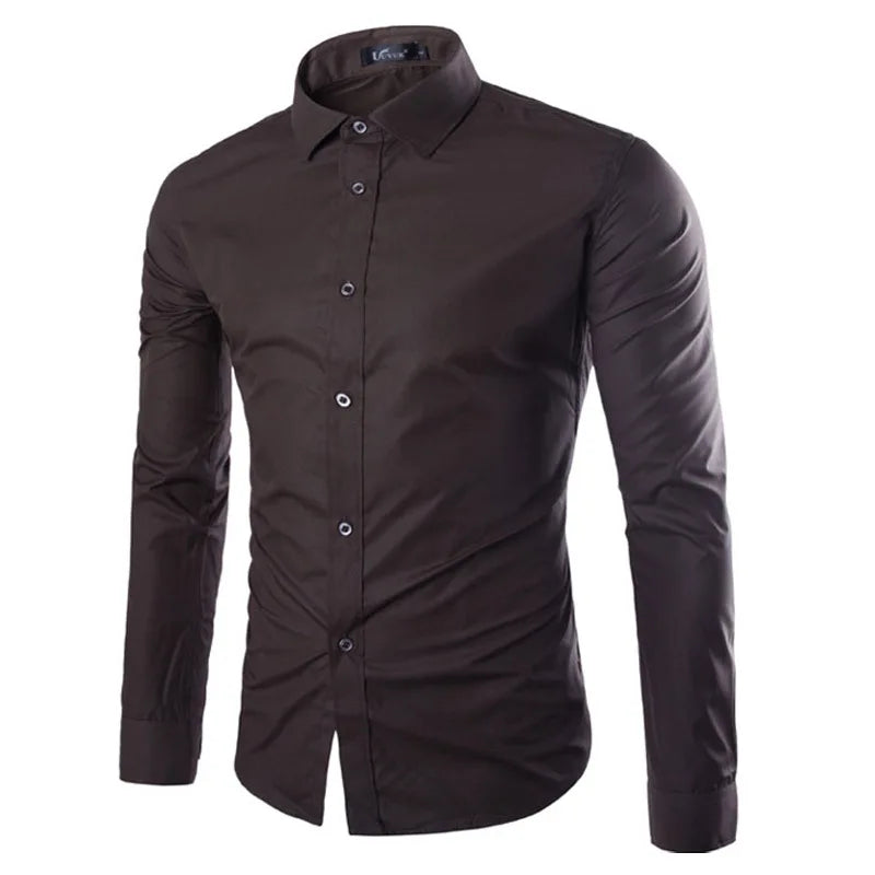 Men's Candy Color Long Sleeve Shirt