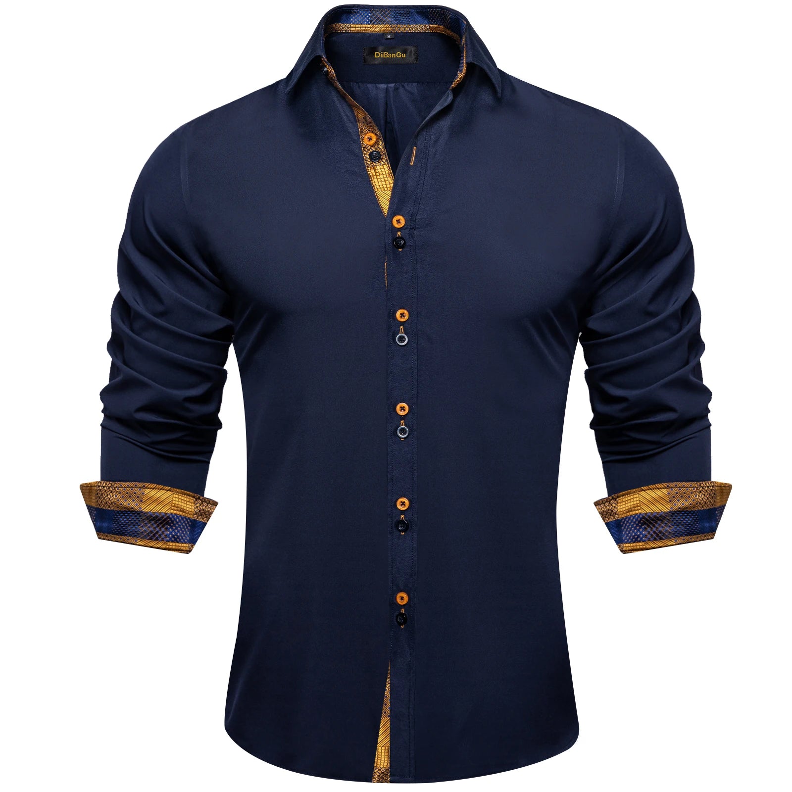 DiBanGu Paisley Contrast Dress Shirt