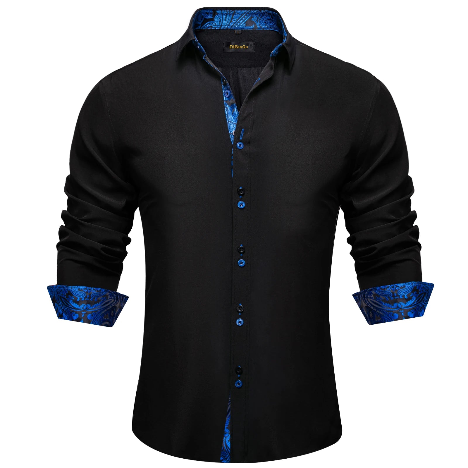 DiBanGu Paisley Contrast Dress Shirt