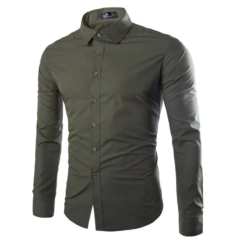 Men's Candy Color Long Sleeve Shirt