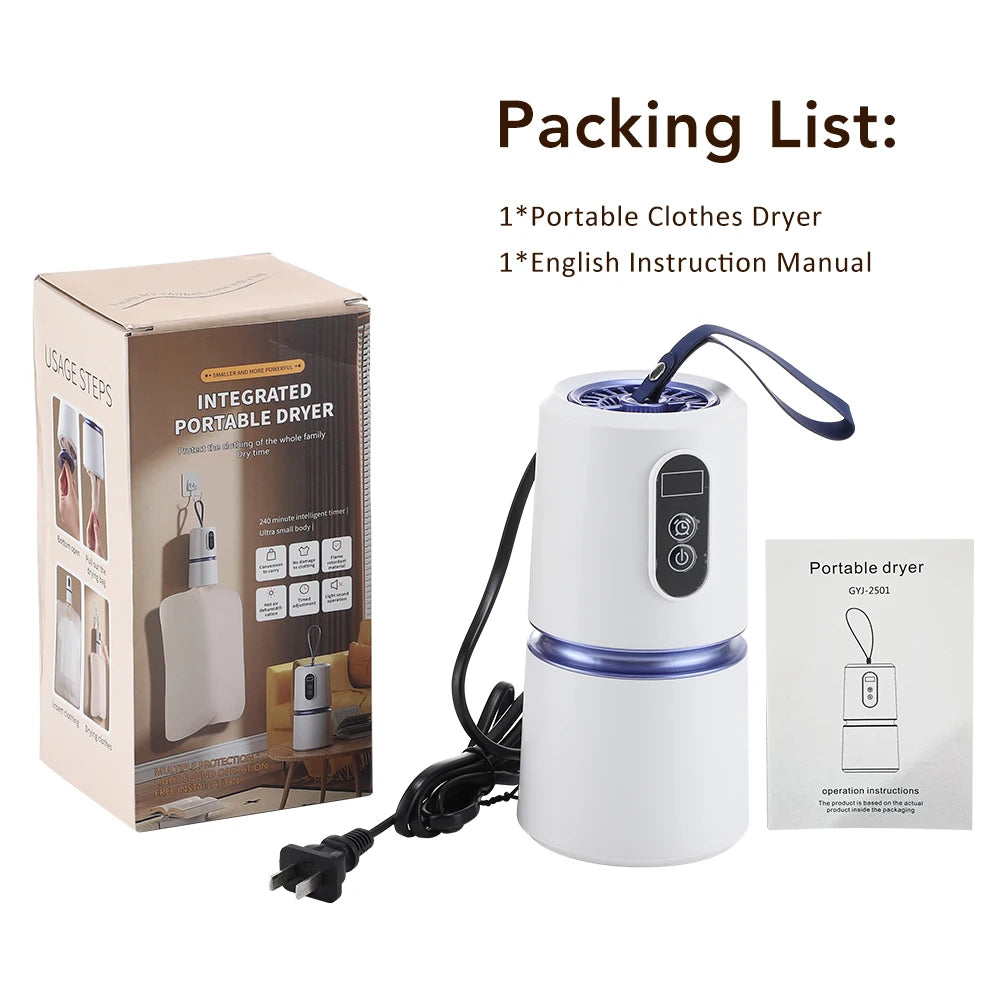 Fast-Drying Portable Mini Machine: Use For Drying Laundry At Home OR Travel