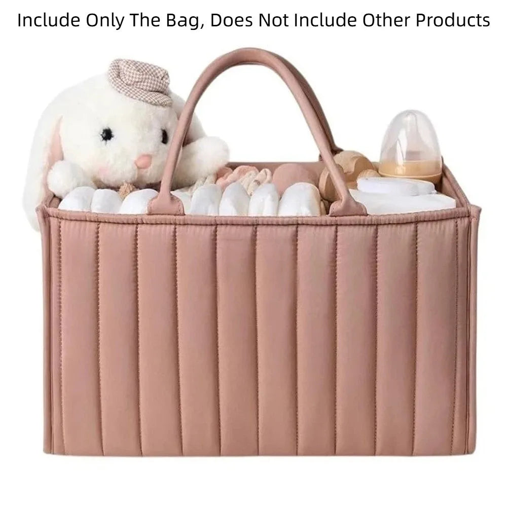 Large Capacity Baby Diaper Organizer Multi-Pocket Multifunctional Foldable Mommy Bag Floral Beige Portable