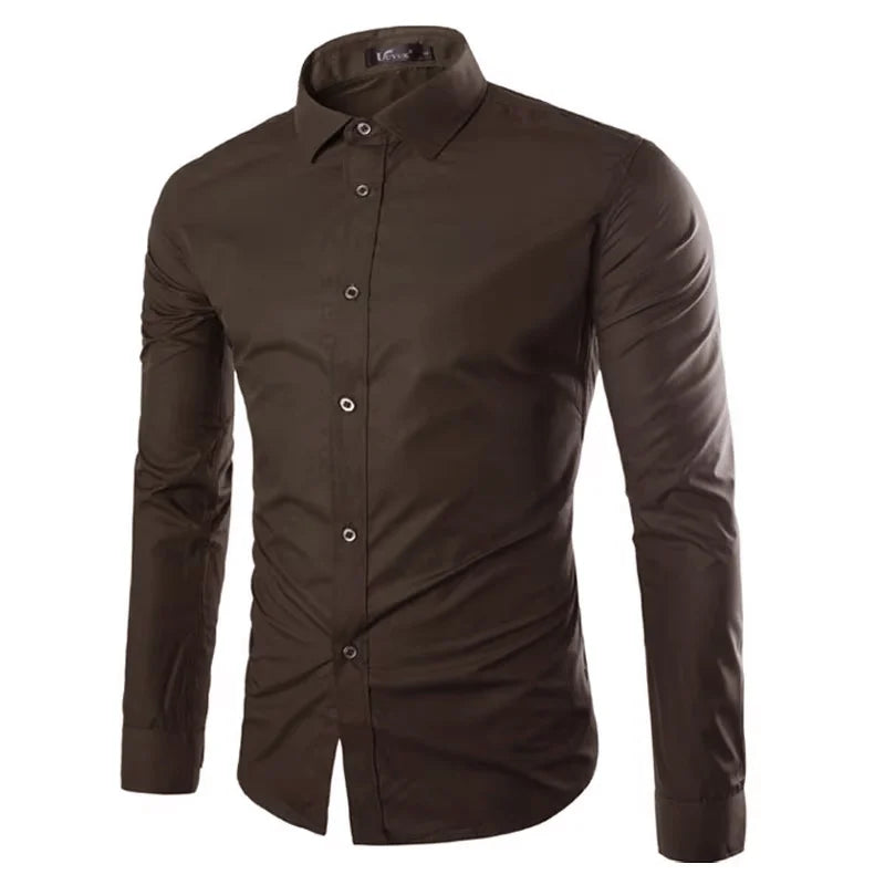 Men's Candy Color Long Sleeve Shirt