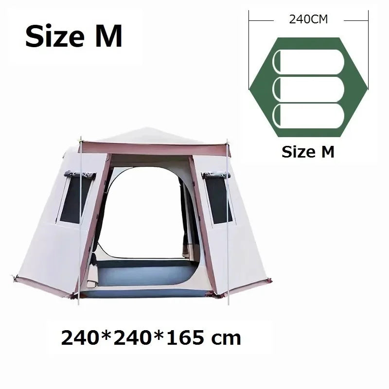 Outdoor Camping Tent, Waterproof, Anti-UV, Fits 8+, Easy Instant Setup, Portable