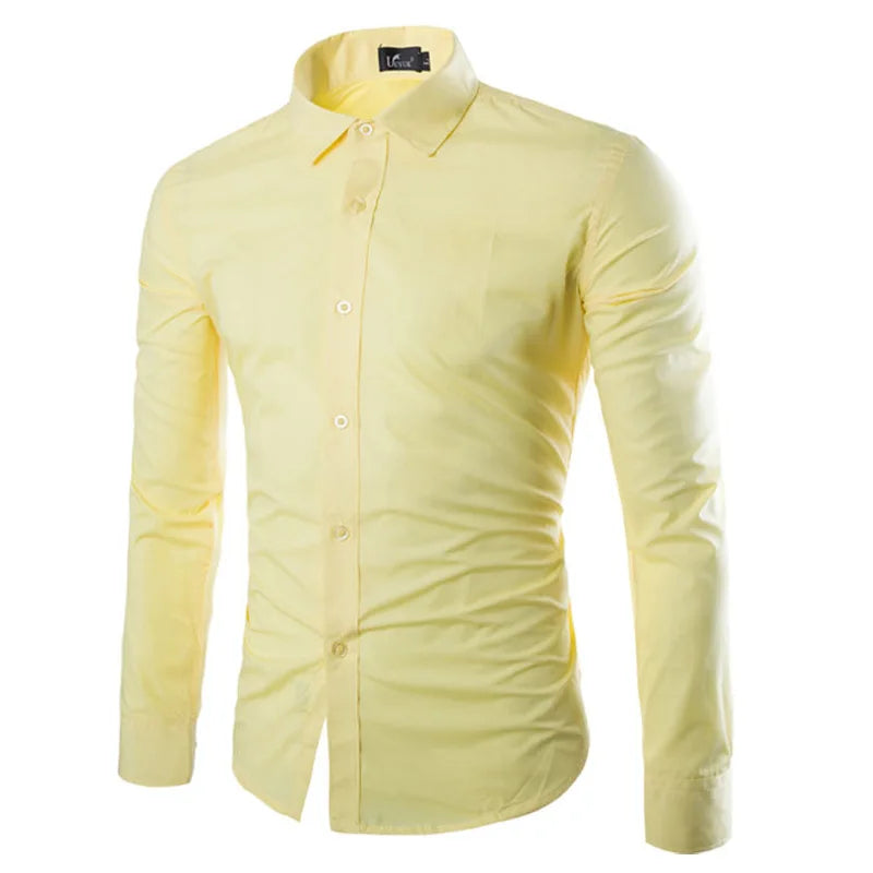Men's Candy Color Long Sleeve Shirt