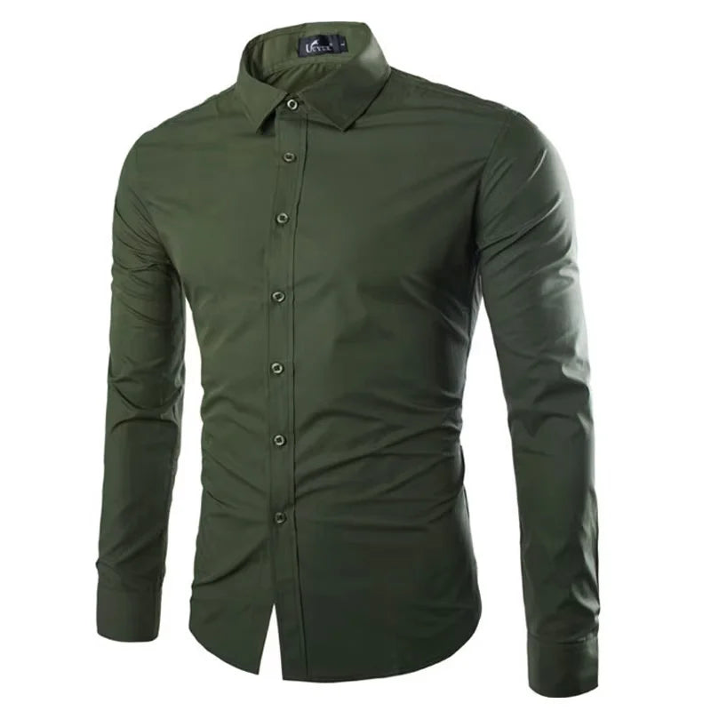 Men's Candy Color Long Sleeve Shirt